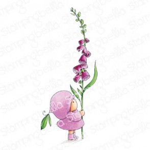 BUNDLE GIRL WITH A FOXGLOVE RUBBER STAMP